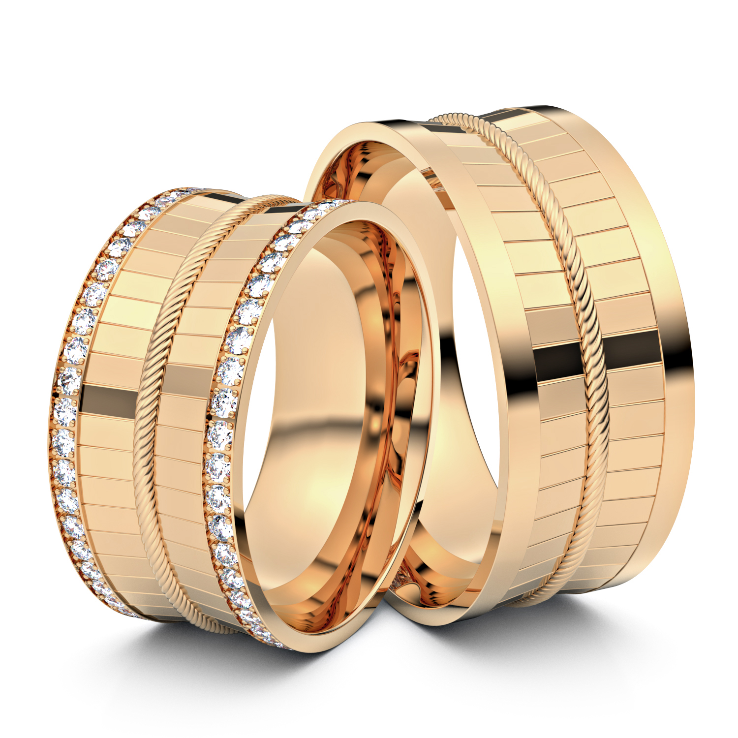 Brillanten-Trauringe geflochtenes Band 333er Roségold – opt. mit Gravur, Farbe, wählbarer Reinheitsstufe & hochwertigem Holzetui Unkategorisiert online kaufen
