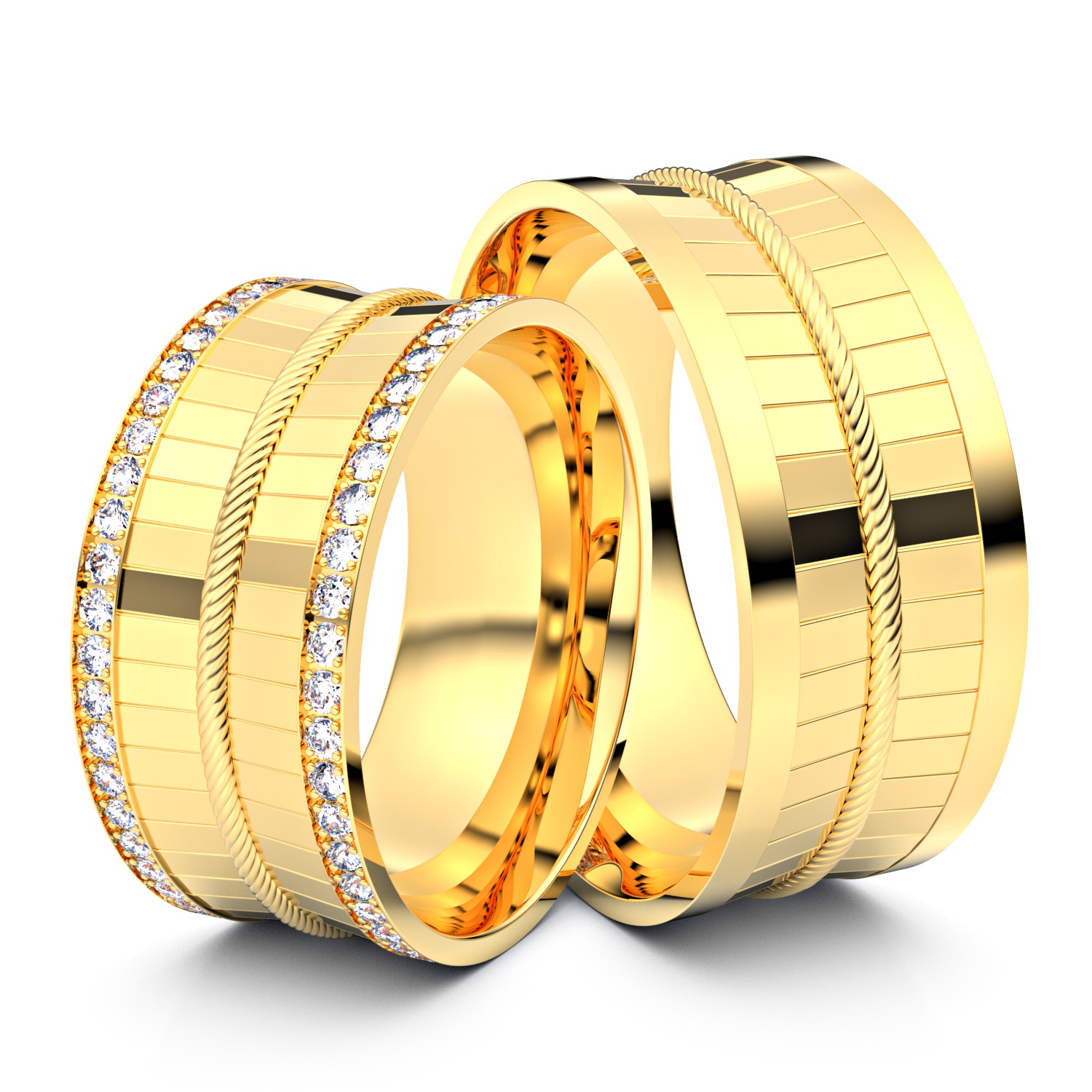 Brillanten-Trauringe geflochtenes Band 750er Gelbgold – opt. mit Gravur, Farbe, wählbarer Reinheitsstufe & hochwertigem Holzetui Unkategorisiert online kaufen