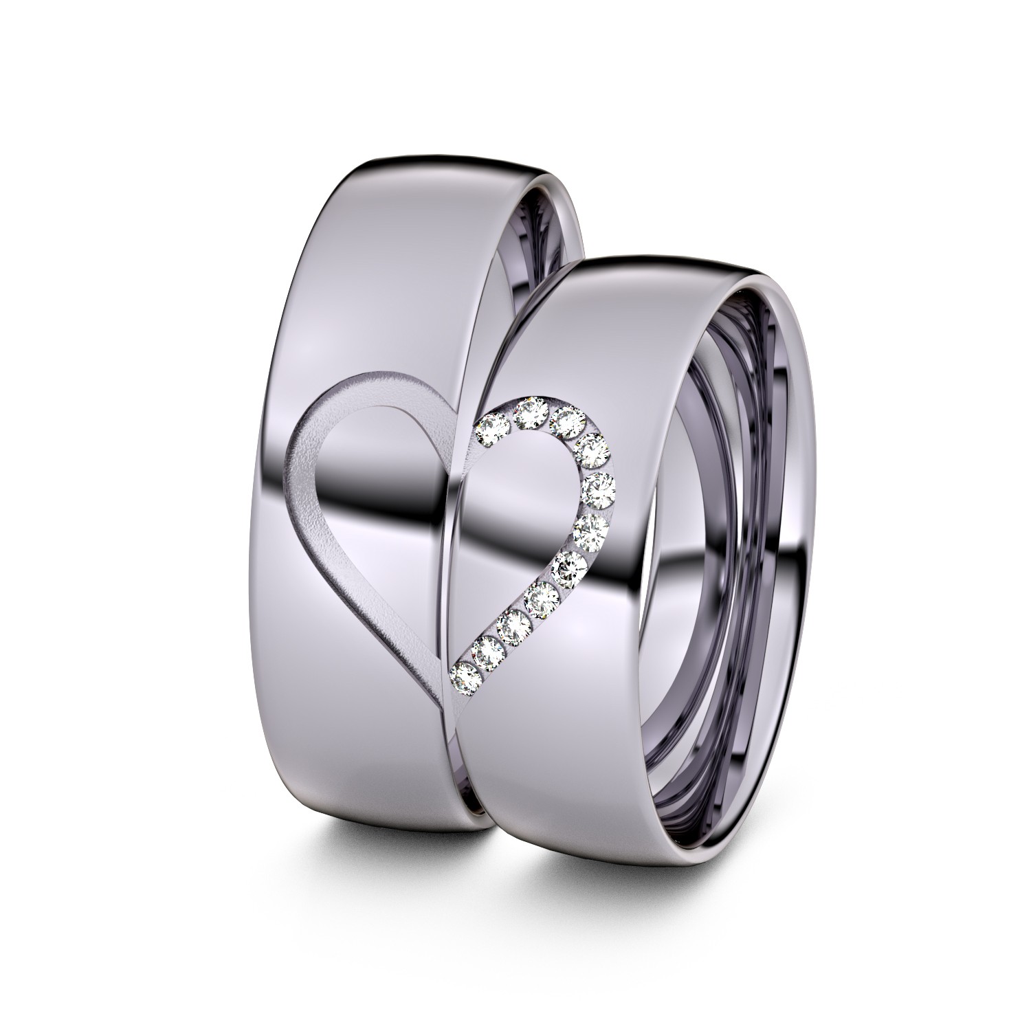 Brillanten-Trauringe Herz 950er Palladium – opt. mit Gravur, Farbe, wählbarer Reinheitsstufe & hochwertigem Holzetui Unkategorisiert online kaufen