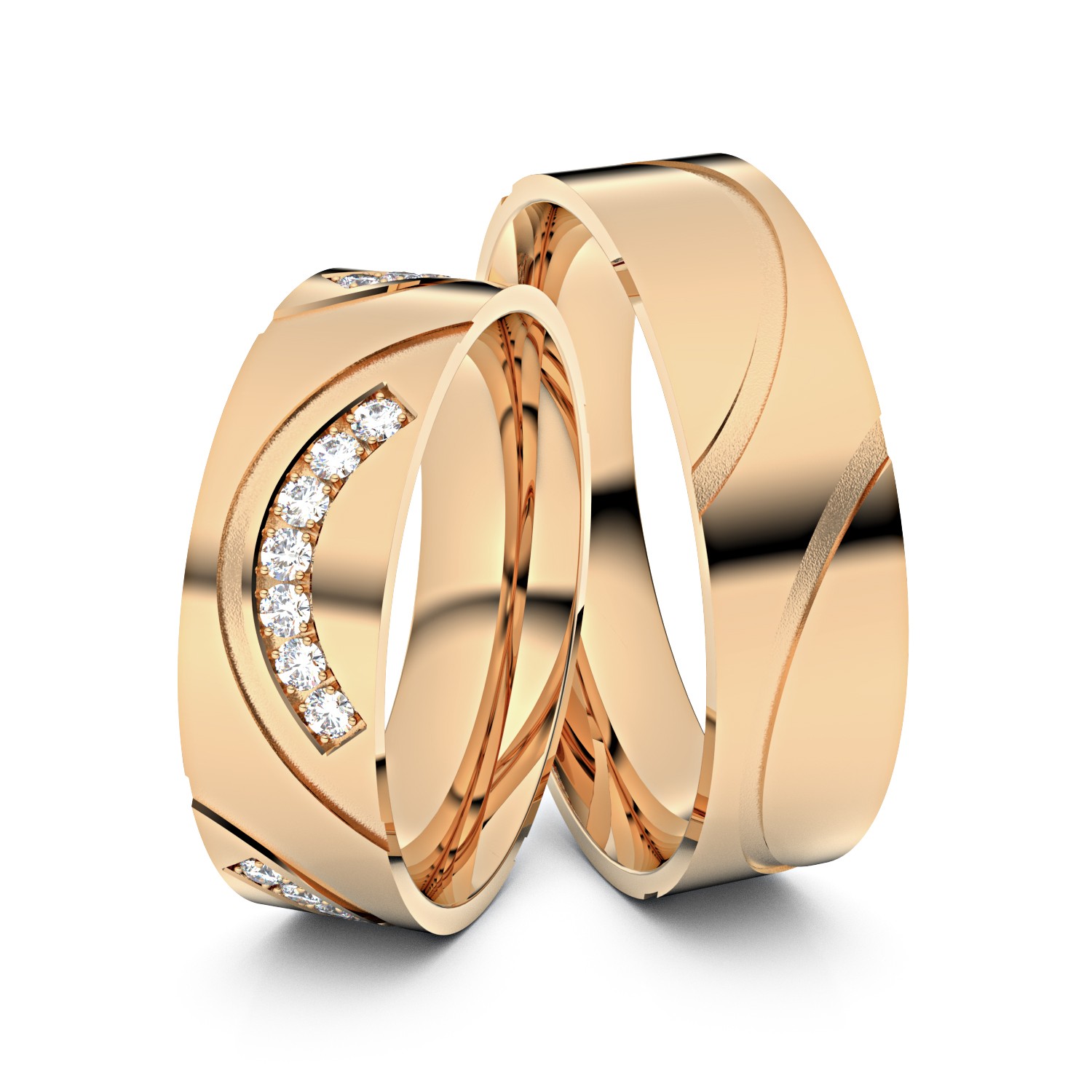 Brillanten-Trauringe Infinity Curve 333er Roségold – opt. mit Gravur, Farbe, wählbarer Reinheitsstufe & hochwertigem Holzetui Unkategorisiert online kaufen