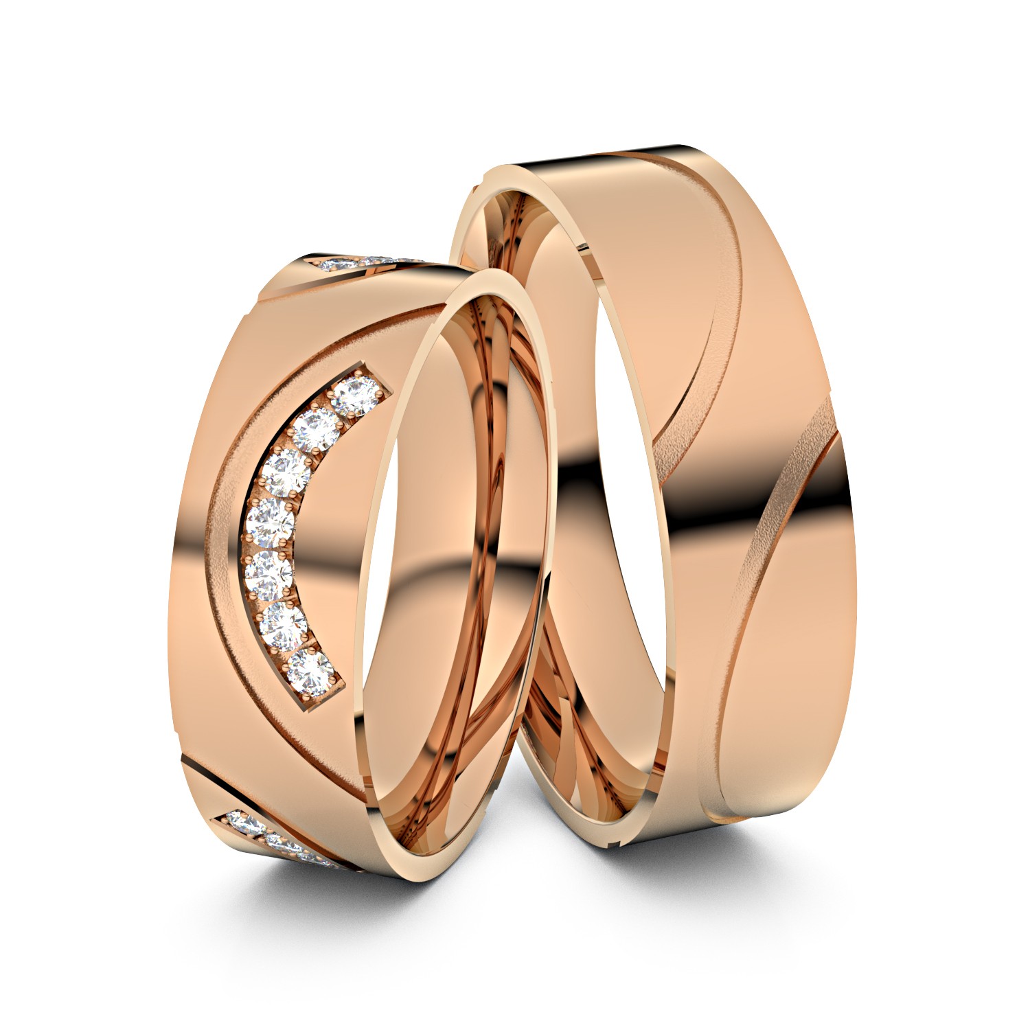 Brillanten-Trauringe Infinity Curve 333er Rotgold – opt. mit Gravur, Farbe, wählbarer Reinheitsstufe & hochwertigem Holzetui Unkategorisiert online kaufen