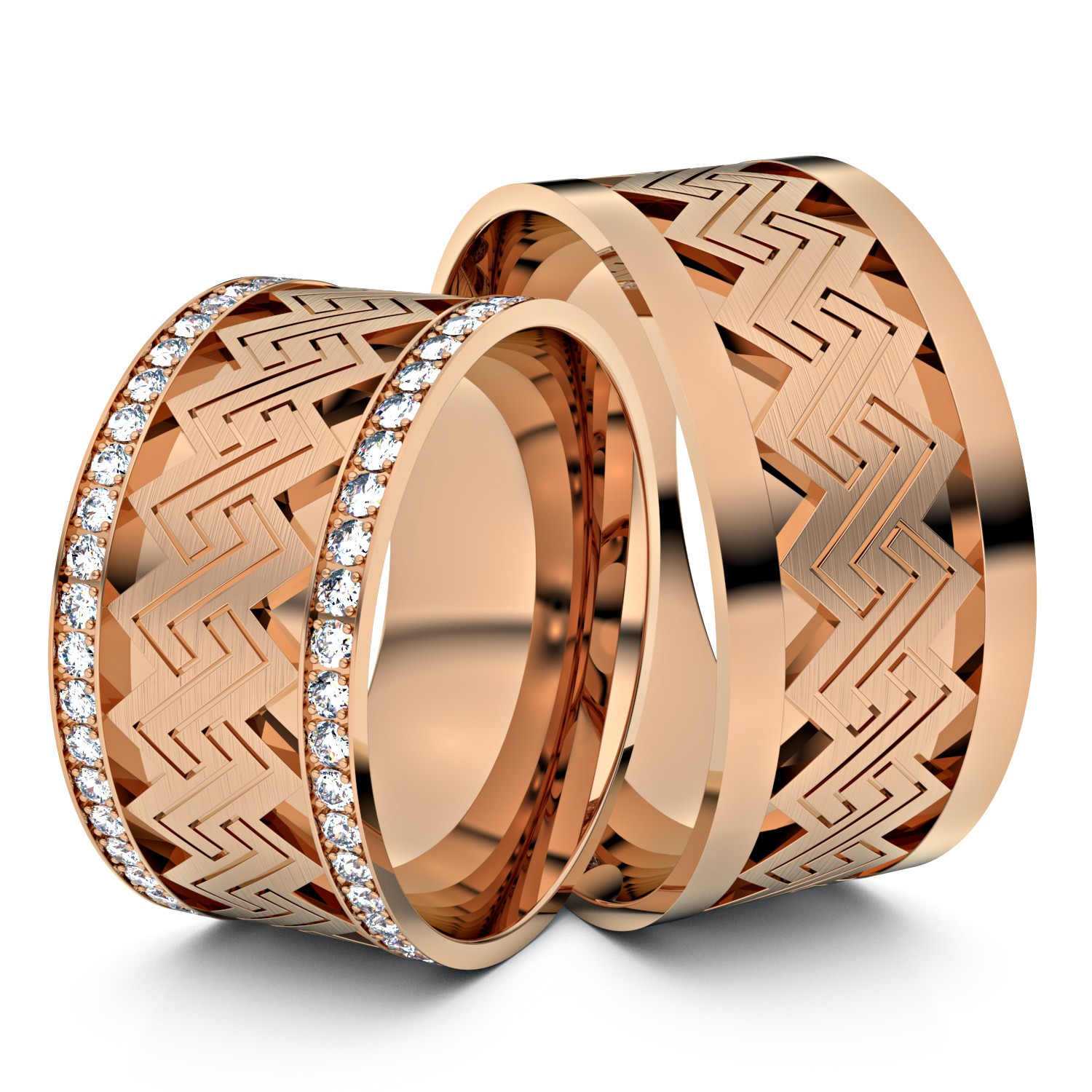Brillanten-Trauringe Schlüsseldesign 750er Rotgold – opt. mit Gravur, Farbe, wählbarer Reinheitsstufe & hochwertigem Holzetui Unkategorisiert online kaufen