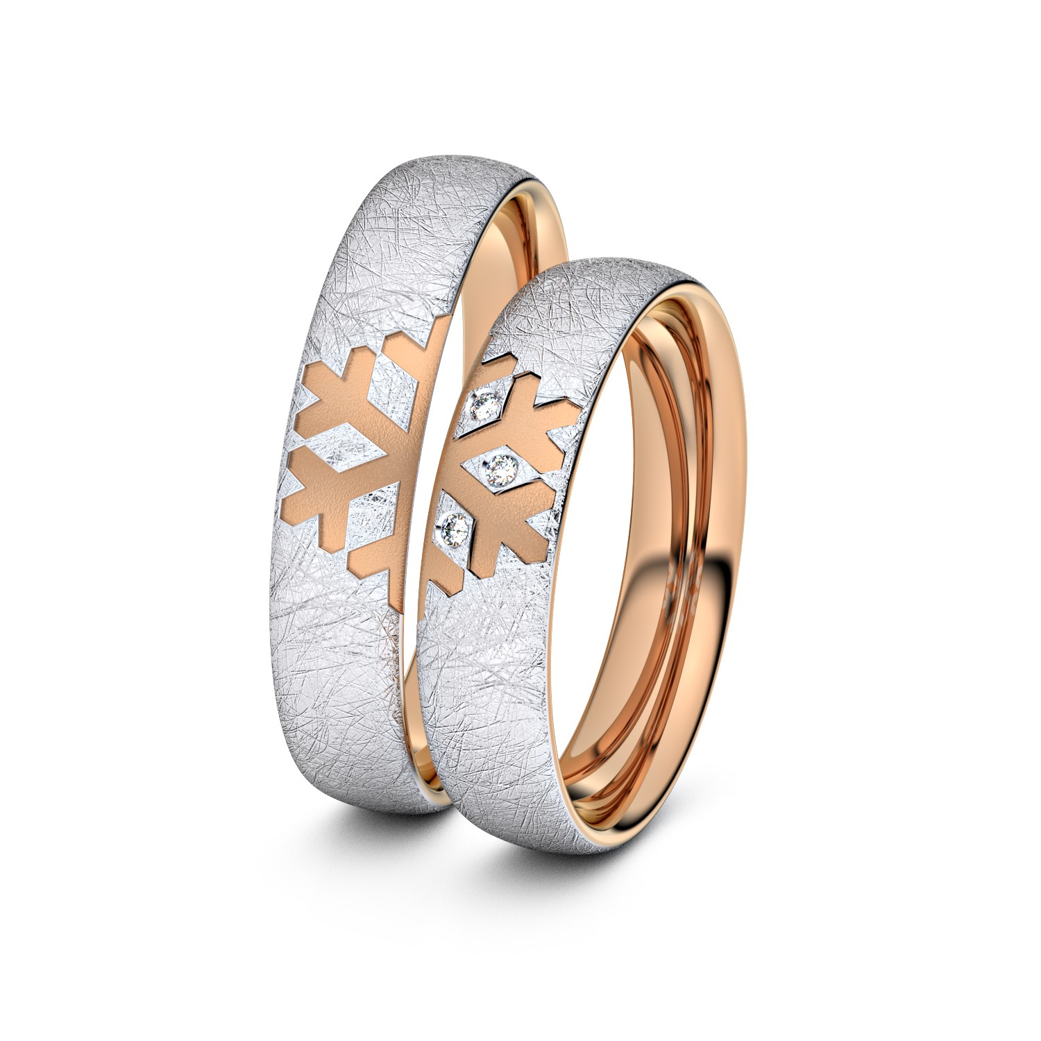 Brillanten-Trauringe Schneeflocke 750er Weißgold-Rotgold – opt. mit Gravur, Farbe, wählbarer Reinheitsstufe & hochwertigem Holzetui Unkategorisiert online kaufen Brillanten-Trauringe Schneeflocke 750er Weißgold-Rotgold – opt. mit Gravur, Farbe, wählbarer Reinheitsstufe & hochwertigem Holzetui Unkategorisiert online kaufen
