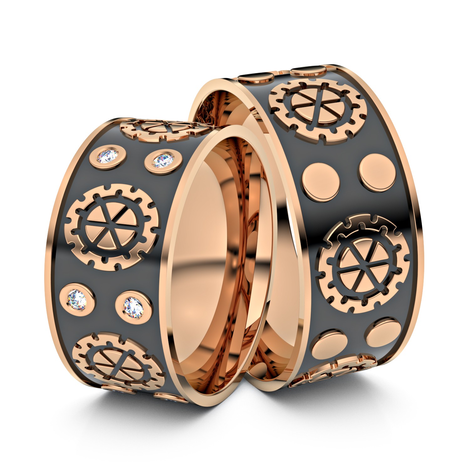 Brillanten-Trauringe Steampunk 333er Rotgold – opt. mit Gravur, Farbe, wählbarer Reinheitsstufe & hochwertigem Holzetui Unkategorisiert online kaufen