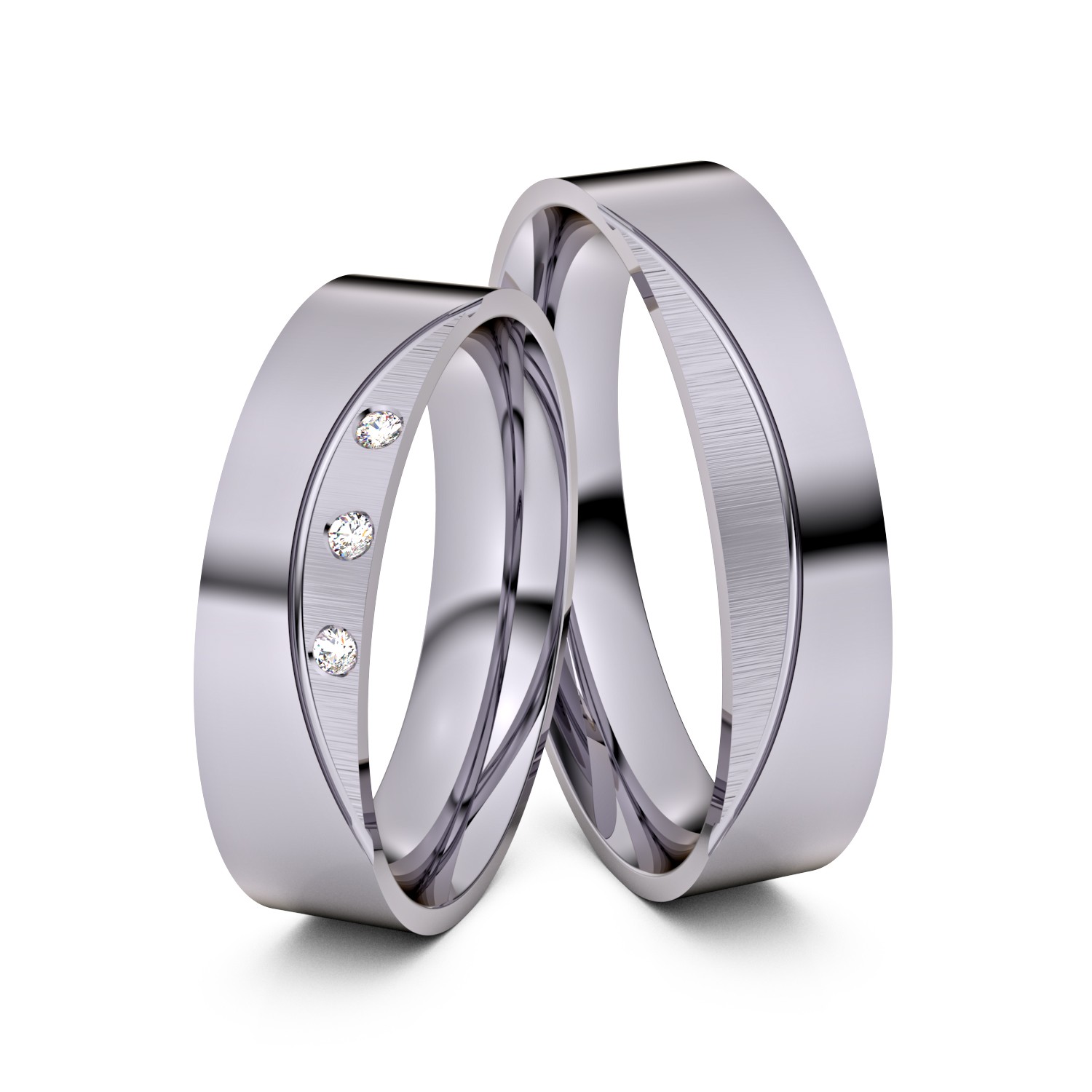 Brillanten-Trauringe Third Moon 950er Palladium – opt. mit Gravur, Farbe, wählbarer Reinheitsstufe & hochwertigem Holzetui Unkategorisiert online kaufen