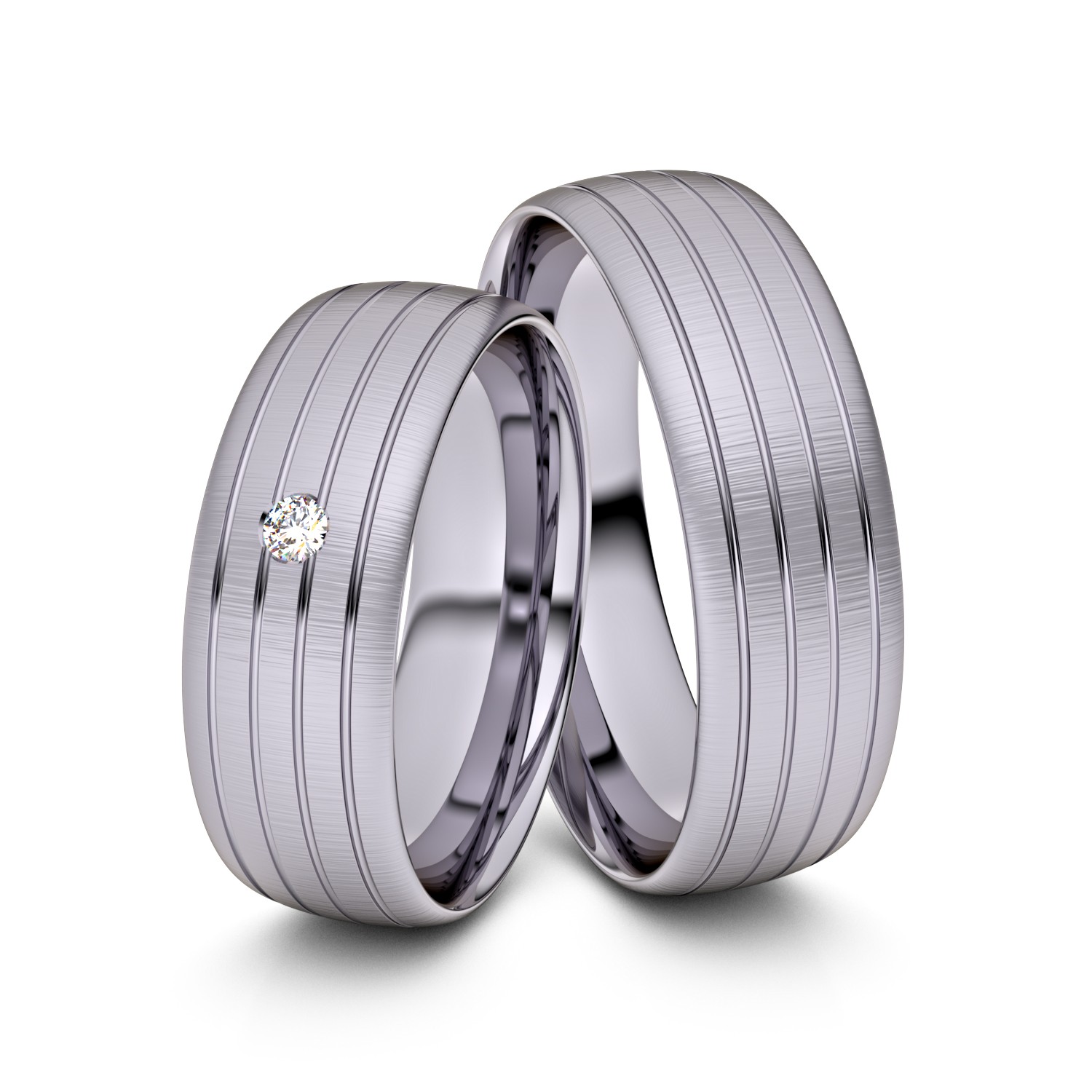 Brillanten-Trauringe Vier Fugen 585er Palladium – opt. mit Gravur, Farbe, wählbarer Reinheitsstufe & hochwertigem Holzetui Unkategorisiert online kaufen