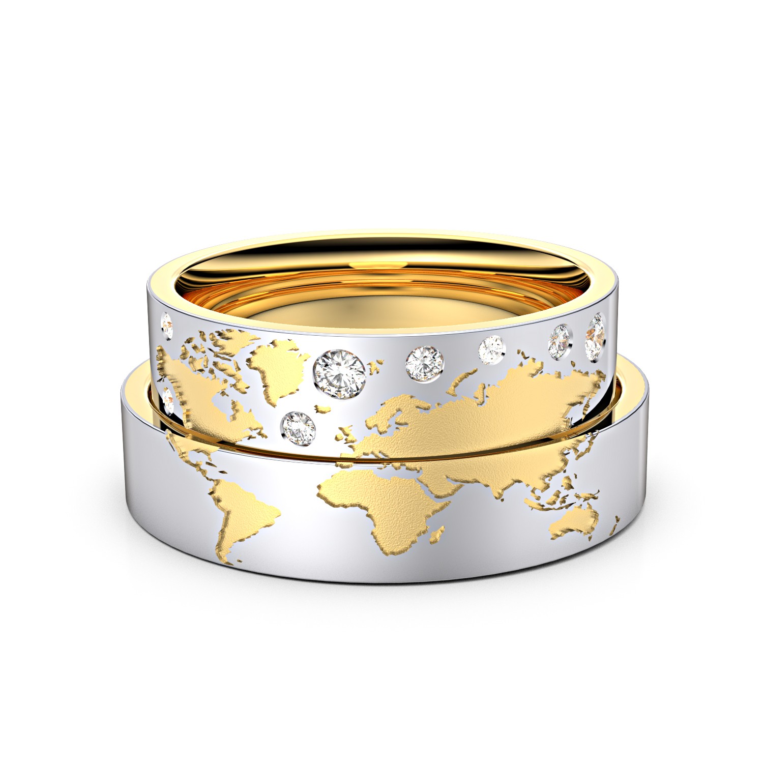Brillanten-Trauringe Weltkarte 750er Weißgold-Gelbgold – opt. mit Gravur, Farbe, wählbarer Reinheitsstufe & hochwertigem Holzetui Unkategorisiert online kaufen Brillanten-Trauringe Weltkarte 750er Weißgold-Gelbgold – opt. mit Gravur, Farbe, wählbarer Reinheitsstufe & hochwertigem Holzetui Unkategorisiert online kaufen