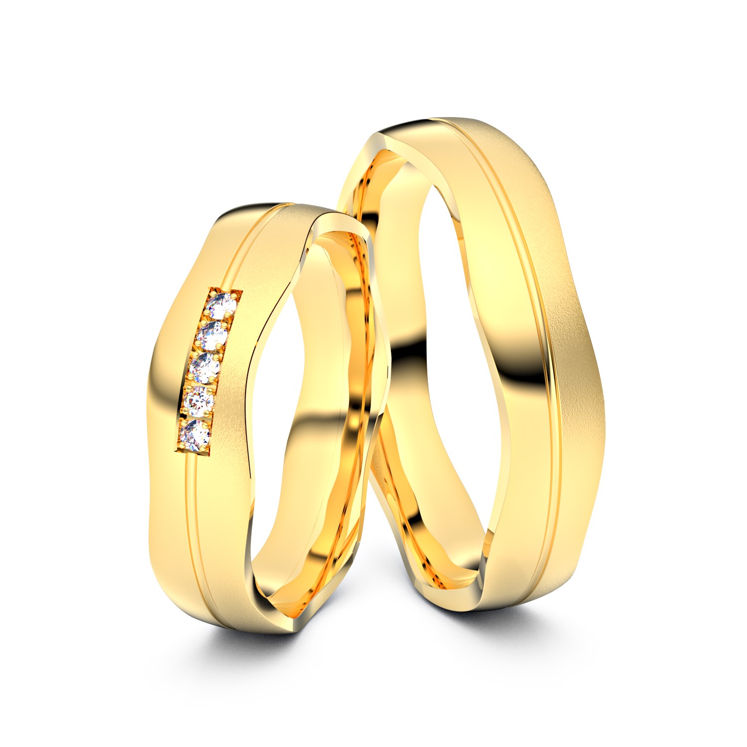 Brillanten-Trauringe Wide Wavy 333er Gelbgold – opt. mit Gravur, Farbe, wählbarer Reinheitsstufe & hochwertigem Holzetui Unkategorisiert online kaufen
