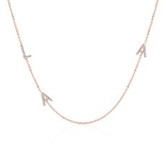 Buchstaben Kette aus 585er Roségold mit Brillanten Unkategorisiert online kaufen