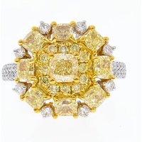 Cirari Brillant-Goldring mit 21 gelben SI2 und 38 SI2 (H) Diamanten, 3,014 ct, aus 750er Gelb- und Weißgold Unkategorisiert online kaufen