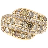Cirari Ring mit 63 Fancy-Brillanten 1,306 ct SI2, 585 Gelbgold