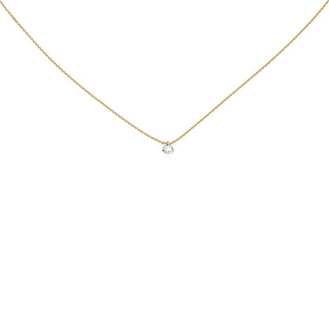 Collier 750 Gold Gelbgold 1 Diamant Brillant 45 cm Unkategorisiert online kaufen