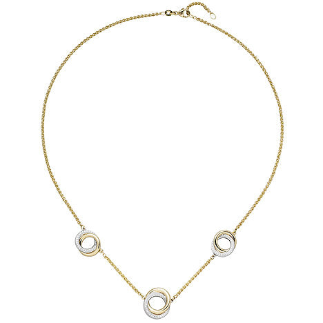 Collier Halskette 585 Gold Gelbgold Weißgold bicolor 82 Diamanten 45 cm Unkategorisiert online kaufen
