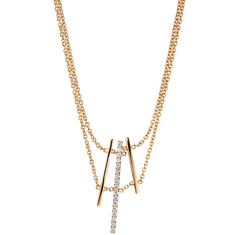 Collier Halskette 585 Gold Rotgold 17 Diamanten Brillanten 41 cm Kette Unkategorisiert online kaufen
