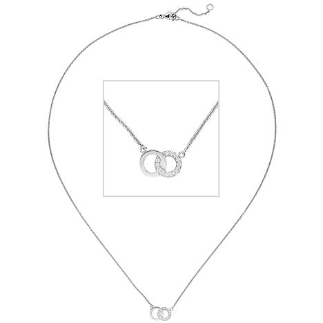 Collier Halskette 585 Gold Weißgold 13 Diamanten Brillanten 45 cm Kette Unkategorisiert online kaufen