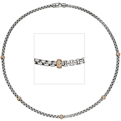 Collier Halskette 585 Gold Weißgold Rotgold bicolor 65 Diamanten 45 cm Unkategorisiert online kaufen
