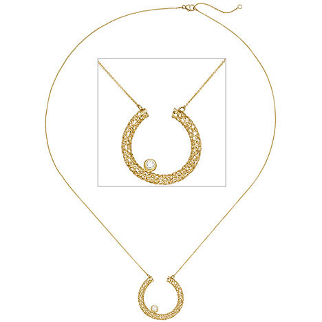 Collier Halskette 750 Gold Gelbgold 1 Diamant Brillant 45 cm Kette Goldkette Unkategorisiert online kaufen