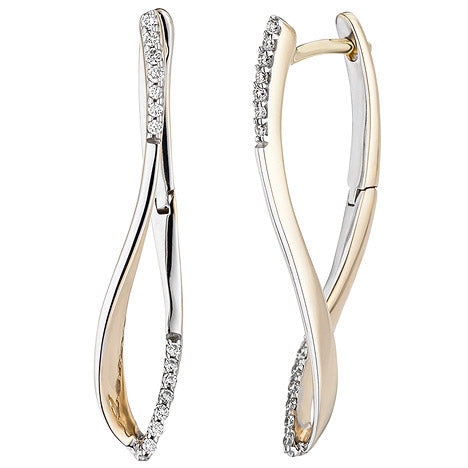 Creolen 585 Gold Gelbgold bicolor 28 Diamanten Brillanten 0 12ct. Ohrringe Unkategorisiert online kaufen