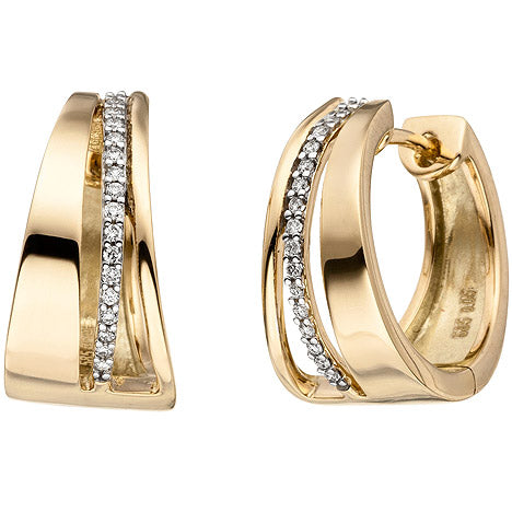 Creolen 585 Gold Gelbgold bicolor 34 Diamanten Brillanten Ohrringe Goldcreolen Unkategorisiert online kaufen