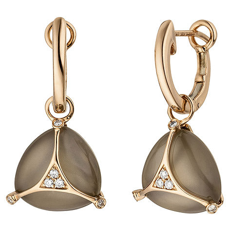 Creolen 585 Gold Rotgold 2 Mondstein Cabochons 12 Diamanten Brillanten Ohrringe Unkategorisiert online kaufen