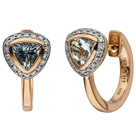 Creolen 585 Rotgold 36 Diamanten Brillanten 2 Aquamarine hellblau blau Unkategorisiert online kaufen