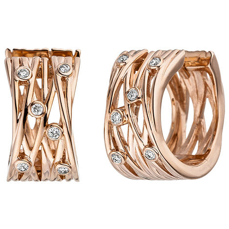 Creolen breit 585 Gold Rotgold 12 Diamanten Brillanten Ohrringe Rotgoldcreolen Unkategorisiert online kaufen