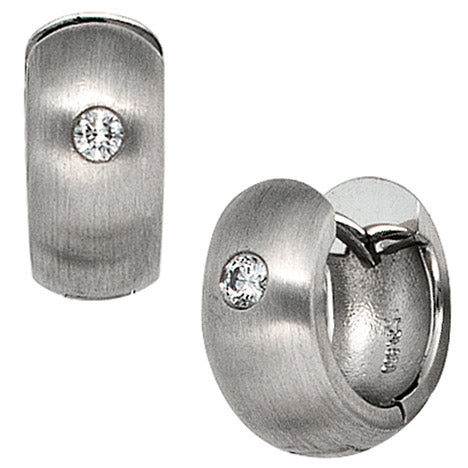 Creolen breit 950 Platin mattiert 2 Diamanten Brillanten Ohrringe Platinohrringe Unkategorisiert online kaufen