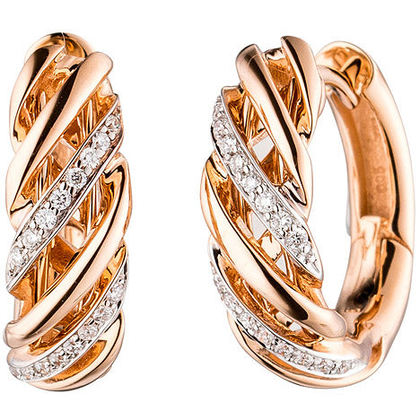 Creolen rund 585 Gold Rotgold 32 Diamanten Brillanten Ohrringe Goldcreolen Unkategorisiert online kaufen