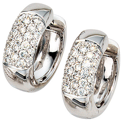 Creolen rund 585 Gold Weißgold 54 Diamanten Brillanten Ohrringe Weißgoldcreolen Unkategorisiert online kaufen