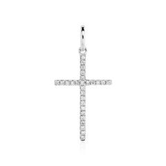 Damen Anhänger Kreuz aus 585er Weißgold mit Diamanten Unkategorisiert online kaufen