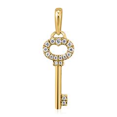 Damen Anhänger Schlüssel mit lab grown Diamanten, Gold Unkategorisiert online kaufen