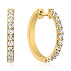 Damen Creolen aus Gelbgold mit Brillanten, Lab Grown