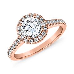 Damen Halo-Ring mit lab grown Diamanten aus Roségold