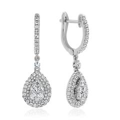 Damen Ohrschmuck aus Weißgold oder Platin mit Diamanten