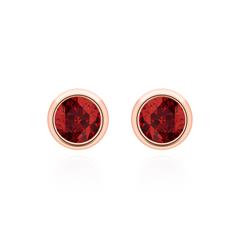 Damen Ohrstecker aus 14 Karat Roségold, Granat Unkategorisiert online kaufen