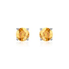 Damen Ohrstecker aus 14 Karat Weißgold mit Citrinen Unkategorisiert online kaufen