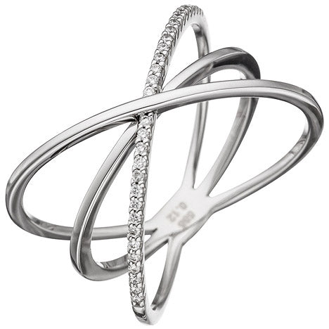 Damen Ring 3-reihig 585 Gold Weißgold 30 Diamanten Brillanten Weißgoldring - 58 Unkategorisiert online kaufen Damen Ring 3-reihig 585 Gold Weißgold 30 Diamanten Brillanten Weißgoldring - 58 Unkategorisiert online kaufen