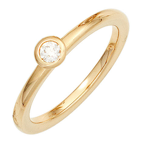 Damen Ring 585 Gold Gelbgold 1 Diamant Brillant 0 11ct. Diamantring Goldring - 54 Unkategorisiert online kaufen