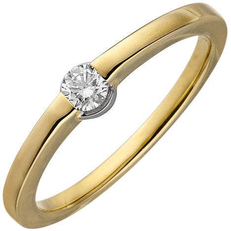 Damen Ring 585 Gold Gelbgold 1 Diamant Brillant 0 15ct. Diamantring - 54 Unkategorisiert online kaufen