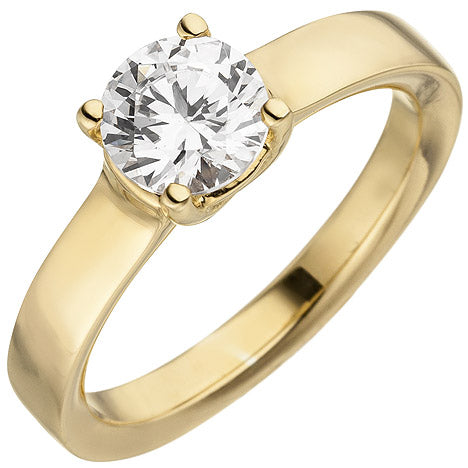 Damen Ring 585 Gold Gelbgold 1 Diamant Brillant 1 0 ct. Diamantring Solitär - 50 Unkategorisiert online kaufen