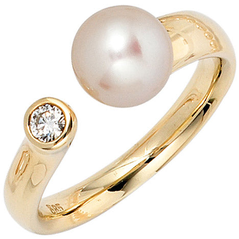 Damen Ring 585 Gold Gelbgold 1 Süßwasser Perle 1 Diamant Brillant Perlenring - 50 Unkategorisiert online kaufen Damen Ring 585 Gold Gelbgold 1 Süßwasser Perle 1 Diamant Brillant Perlenring - 50 Unkategorisiert online kaufen