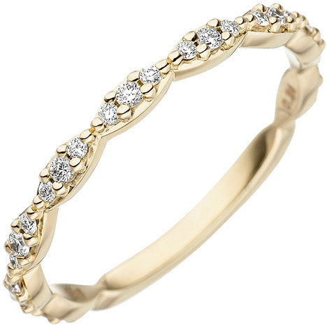 Damen Ring 585 Gold Gelbgold 27 Diamanten Brillanten Goldring Diamantring - 50 Unkategorisiert online kaufen