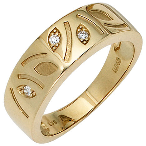 Damen Ring 585 Gold Gelbgold 3 Diamanten Brillanten 0 04ct. Goldring Diamantring - 60 Unkategorisiert online kaufen