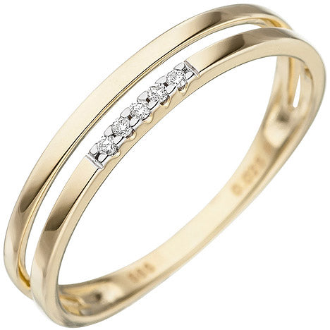 Damen Ring 585 Gold Gelbgold 5 Diamanten Brillanten Goldring Diamantring - 60 Unkategorisiert online kaufen