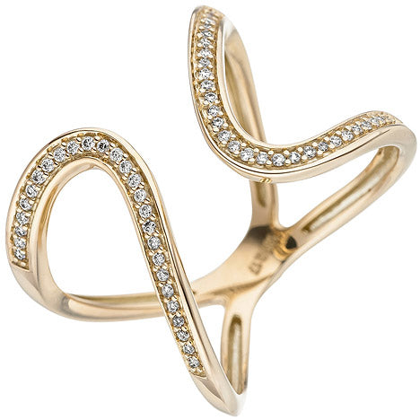 Damen Ring 585 Gold Gelbgold 55 Diamanten Brillanten Goldring Diamantring - 52 Unkategorisiert online kaufen