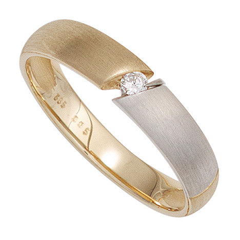 Damen Ring 585 Gold Gelbgold bicolor matt 1 Diamant Brillant 0 05ct. Goldring - 50 Unkategorisiert online kaufen Damen Ring 585 Gold Gelbgold bicolor matt 1 Diamant Brillant 0 05ct. Goldring - 50 Unkategorisiert online kaufen