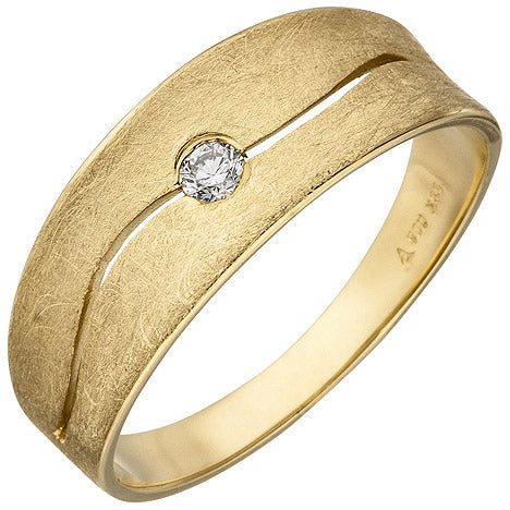 Damen Ring 585 Gold Gelbgold eismatt 1 Diamant Brillant 0 06ct. Diamantring - 56 Unkategorisiert online kaufen Damen Ring 585 Gold Gelbgold eismatt 1 Diamant Brillant 0 06ct. Diamantring - 56 Unkategorisiert online kaufen