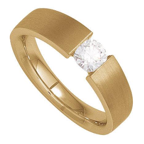 Damen Ring 585 Gold Gelbgold mattiert 1 Diamant Brillant 0 25ct. Goldring - 60 Unkategorisiert online kaufen