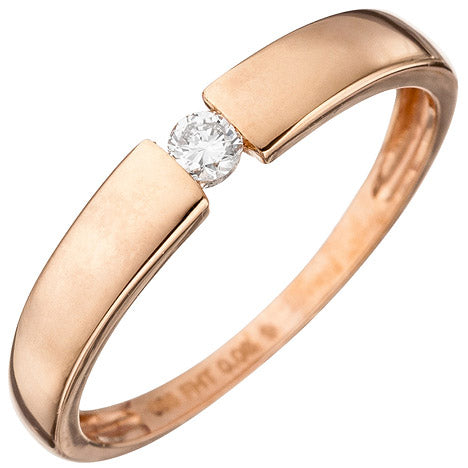 Damen Ring 585 Gold Rotgold 1 Diamant Brillant 0 08ct. Rotgoldring Diamantring - 54 Unkategorisiert online kaufen