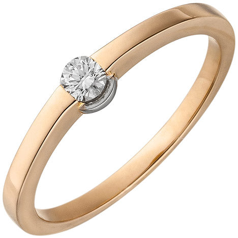 Damen Ring 585 Gold Rotgold 1 Diamant Brillant 0 15ct. Diamantring - 60 Unkategorisiert online kaufen